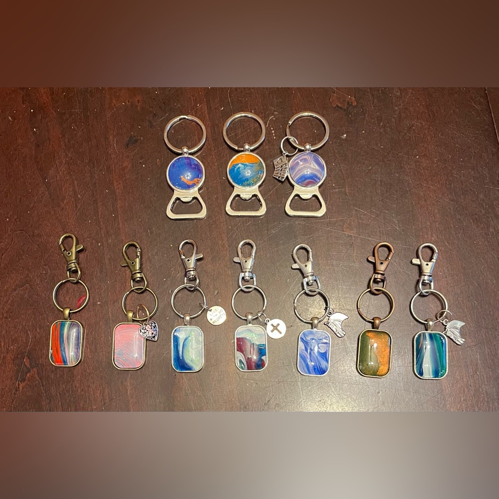 7 Keychains And 3 Bottle Openers